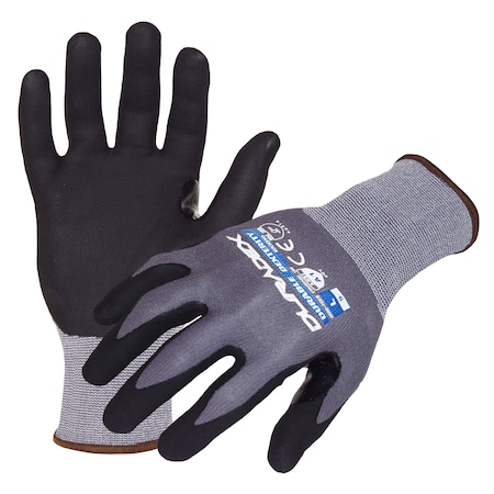 Azusa Safety Coated Work Gloves, Nitrile/Polyurethane, Utra-Fine Micro-Foam, Palm Coating, Grey/Black, XL-10 DX1010
